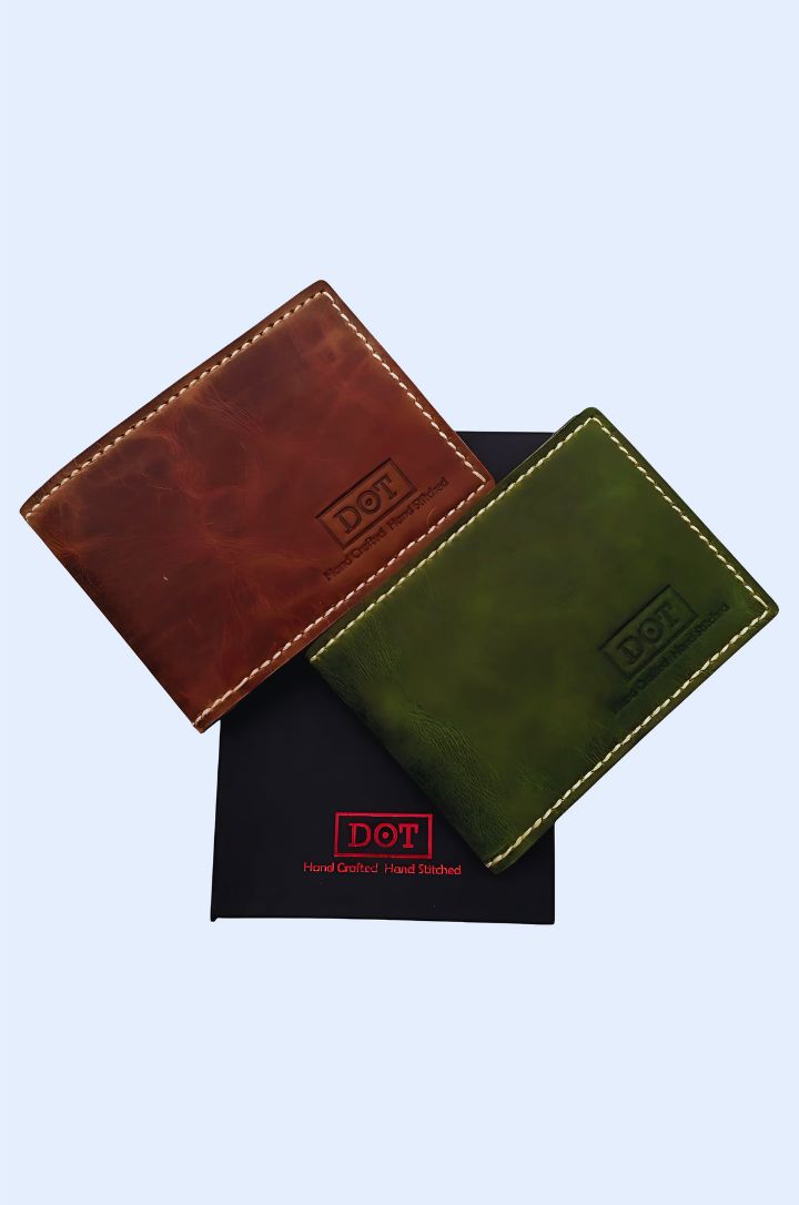 Sleek & Stylish Leather Wallet – Available in Brown & Green