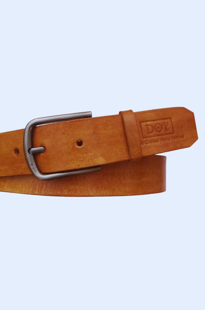 Premium Handcrafted Buffalo Leather Belt – Mustard | Classic Dress Belt